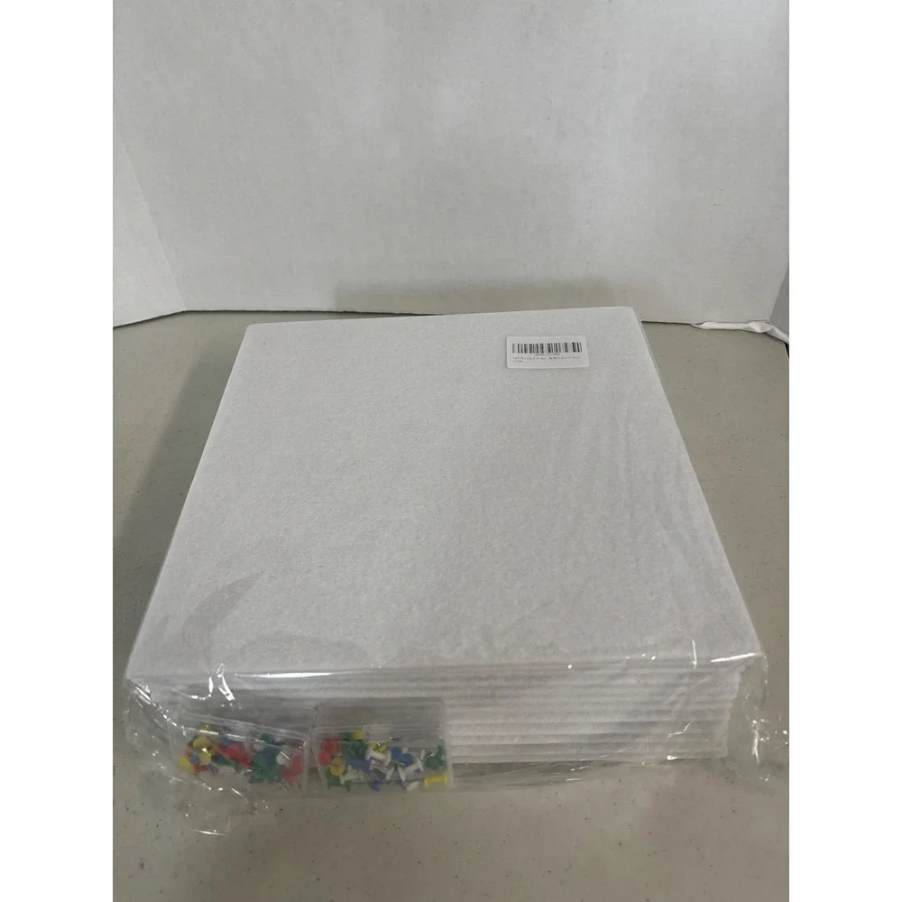 Large NEW Cork Bulletin Board White New with Push Pins -‎ 12 - 12